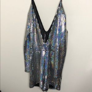 holographic sequin romper